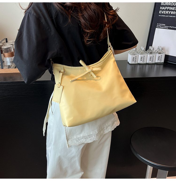 Bow Charm Minimalist Shoulder Tote Bag view 11
