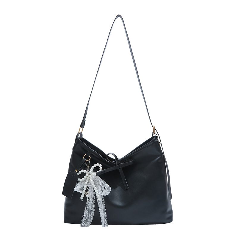 Bow Charm Minimalist Shoulder Tote Bag view 12