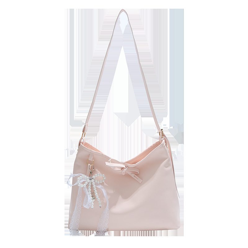 Bow Charm Minimalist Shoulder Tote Bag view 5