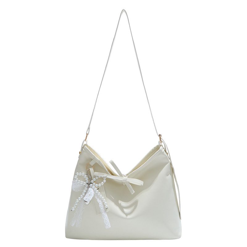 Bow Charm Minimalist Shoulder Tote Bag view 8