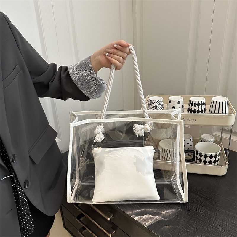 Large Clear Tote Bag with Pouch view 2
