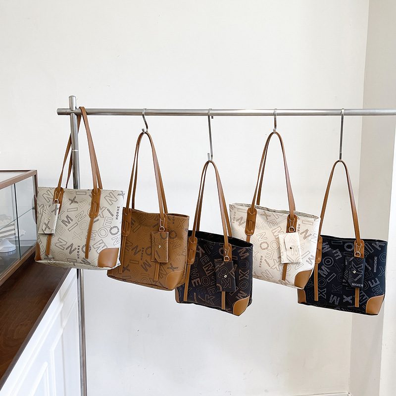 Vintage Letter Large Tote Bag
