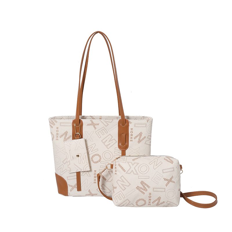 Tas Tote Besar Vintage dengan Huruf view 6