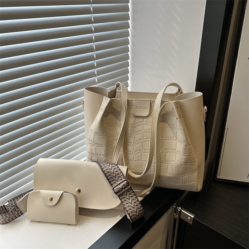 Crocodile Embossed Chain Tote Bag