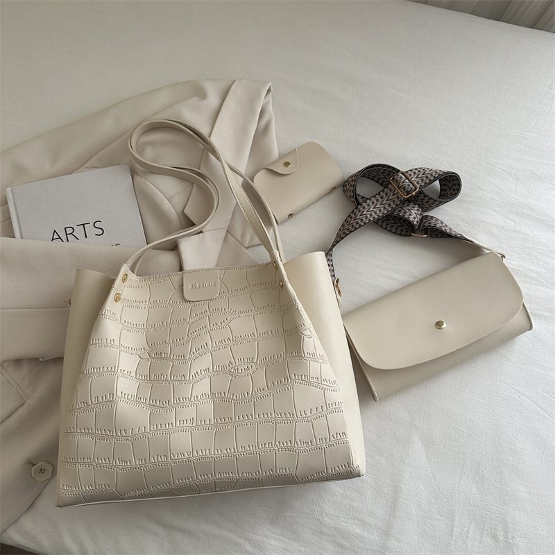 Crocodile Embossed Chain Tote Bag view 11