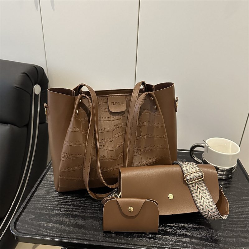 Crocodile Embossed Chain Tote Bag view 2