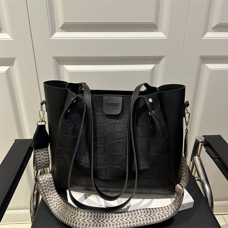 Crocodile Embossed Chain Tote Bag view 4