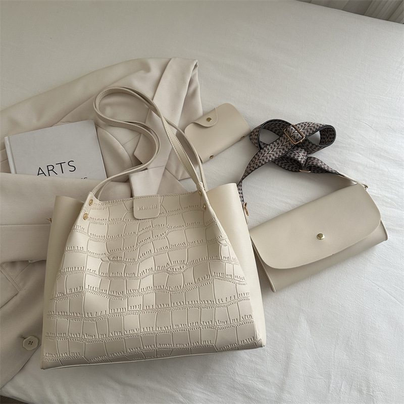 Crocodile Embossed Chain Tote Bag view 7