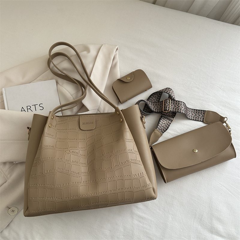 Crocodile Embossed Chain Tote Bag view 9