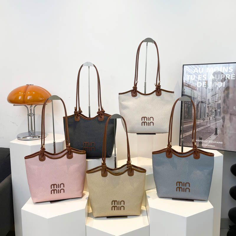 Color Block Large Tote Bag