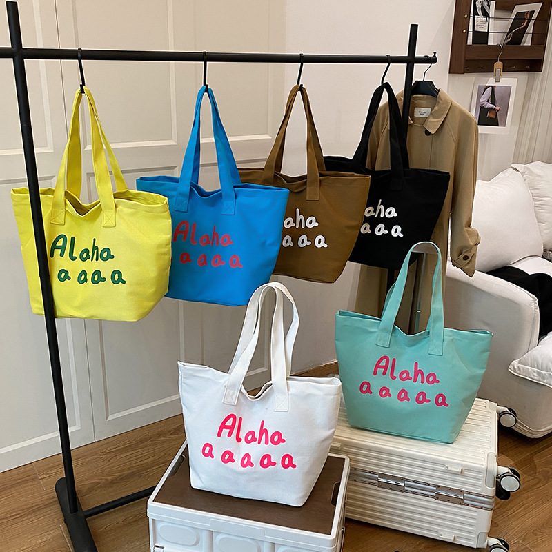 Canvas Letter Large Tote Bag