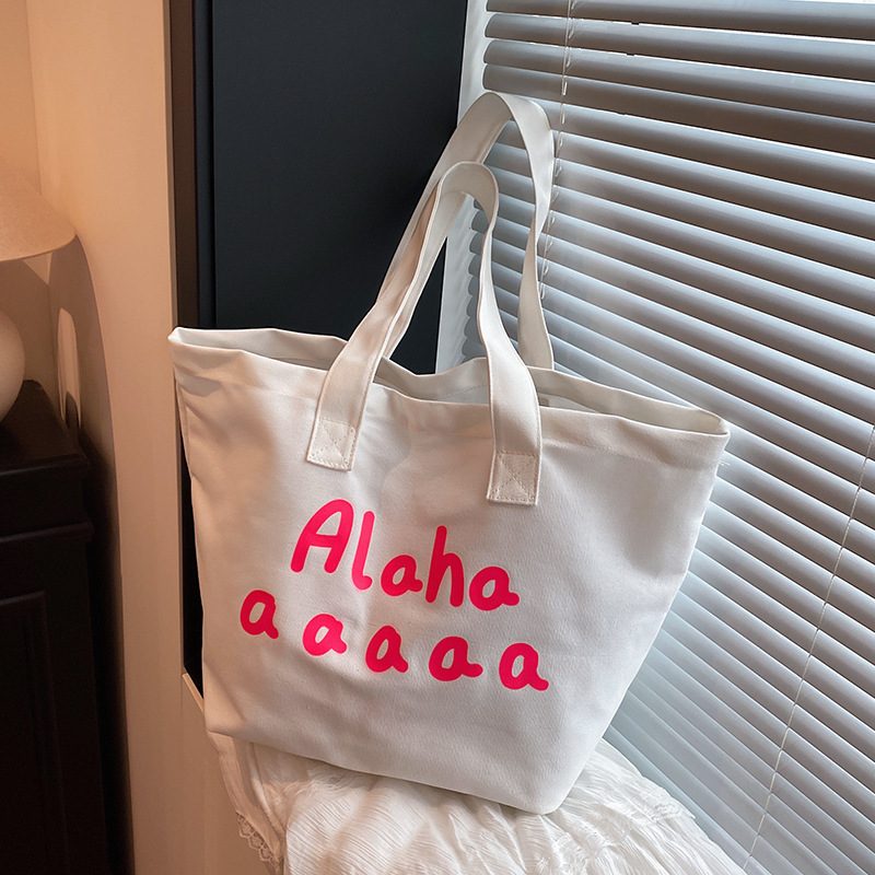 Canvas Letter Large Tote Bag view 2
