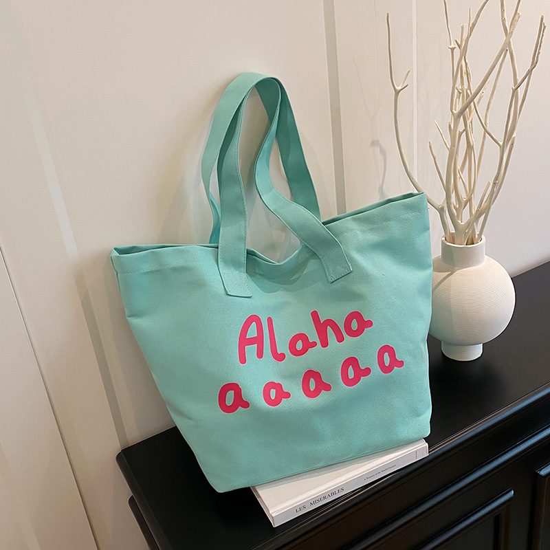 Canvas Letter Large Tote Bag view 3
