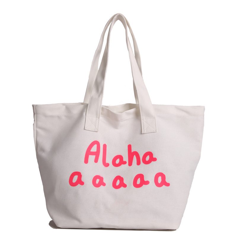 Canvas Letter Large Tote Bag view 7