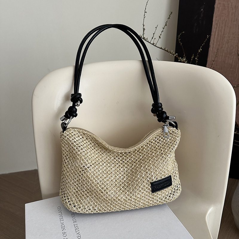 Woven Color Block Shoulder Bag view 2
