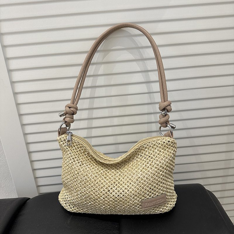 Woven Color Block Shoulder Bag view 4