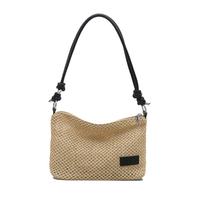Woven Color Block Shoulder Bag view 6