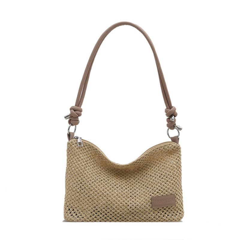 Woven Color Block Shoulder Bag view 7