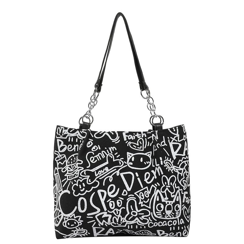 Graffiti Canvas Large Tote Bag view 10