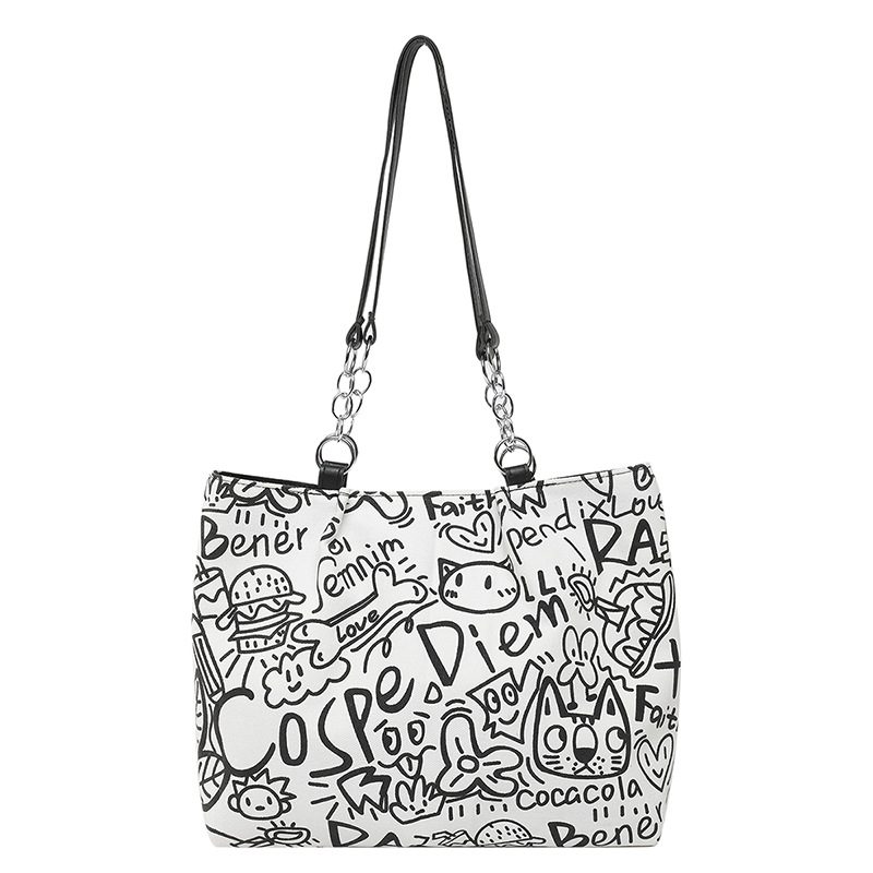 Graffiti Canvas Large Tote Bag view 12
