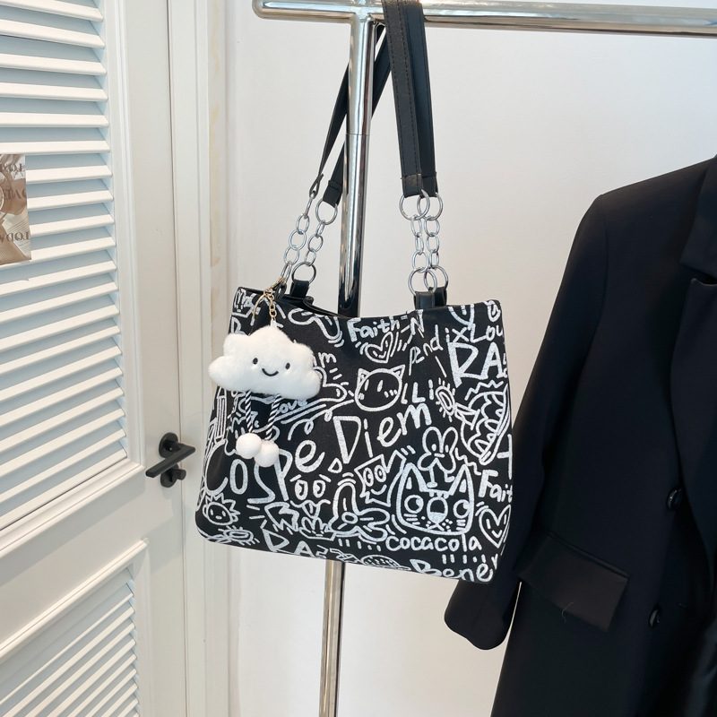 Graffiti Canvas Large Tote Bag view 3