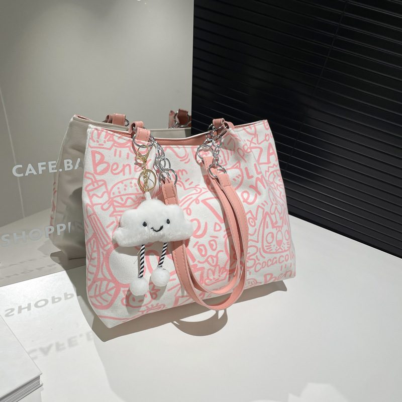 Graffiti Canvas Large Tote Bag view 4