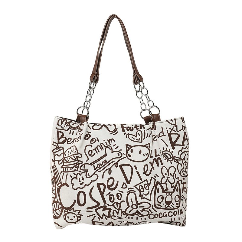 Graffiti Canvas Large Tote Bag view 5
