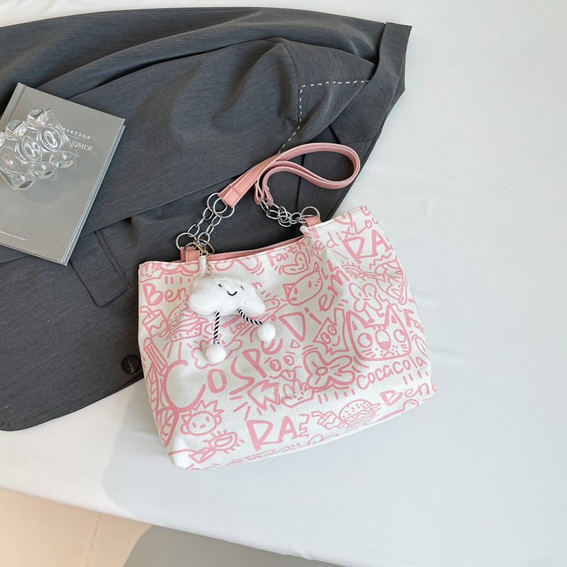 Graffiti Canvas Large Tote Bag view 7