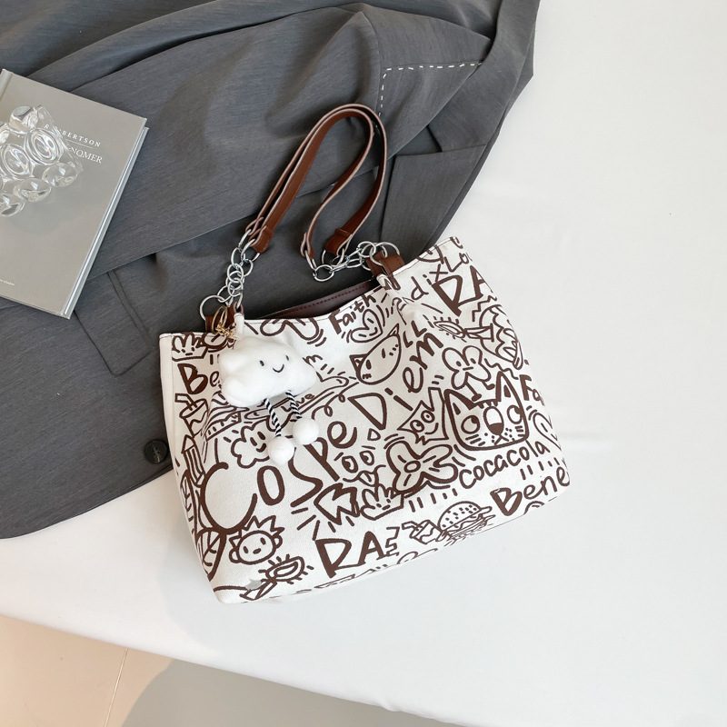 Graffiti Canvas Large Tote Bag view 9