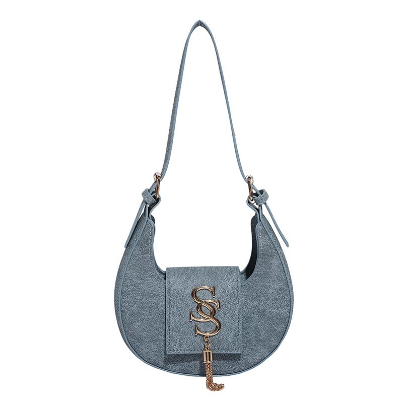 Letter Print Crescent Shoulder Bag view 7
