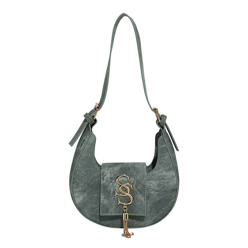 Letter Print Crescent Shoulder Bag view 8