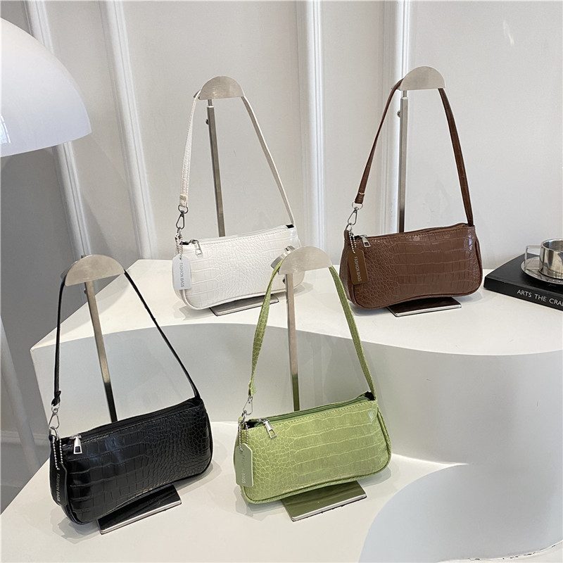 Crocodile Baguette Top-Handle Shoulder Bag