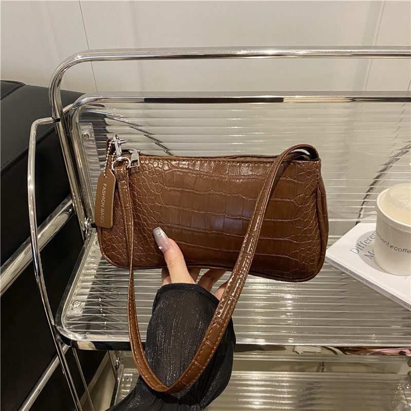 Crocodile Baguette Top-Handle Shoulder Bag view 2