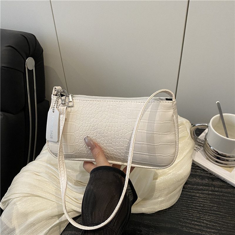 Crocodile Baguette Top-Handle Shoulder Bag view 3