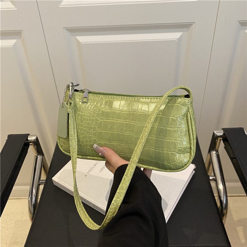 Crocodile Baguette Top-Handle Shoulder Bag view 4