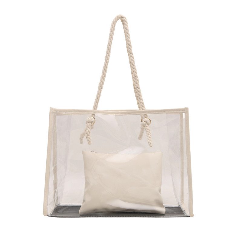 Tas Tote Pegangan Atas Panel Transparan view 5