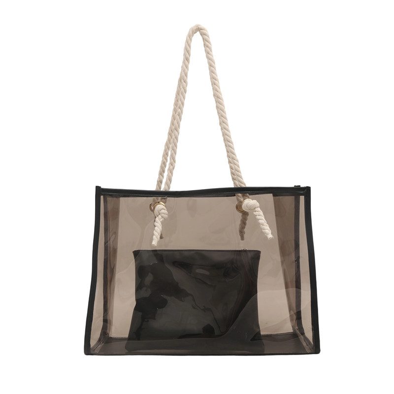 Tas Tote Pegangan Atas Panel Transparan view 7