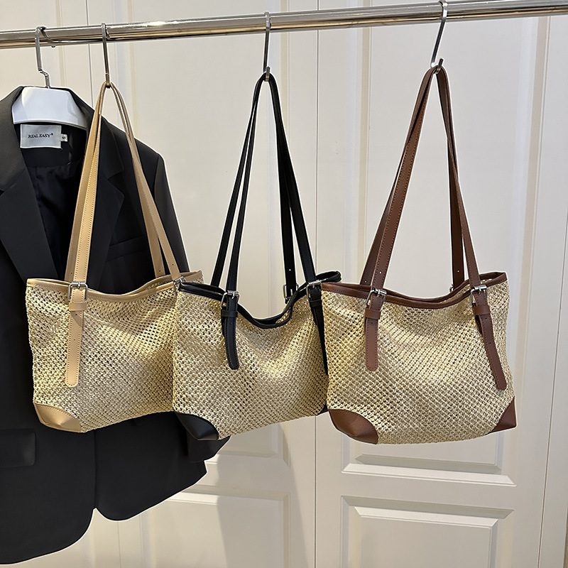 Woven Straw Large Tote Shoulder Bag