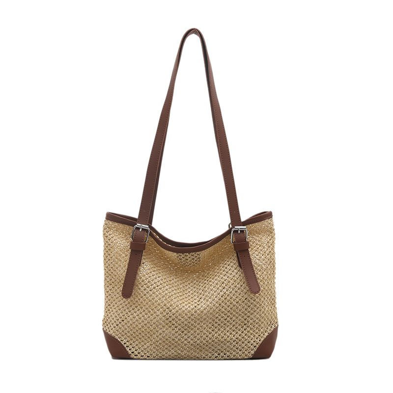 Woven Straw Large Tote Shoulder Bag view 8