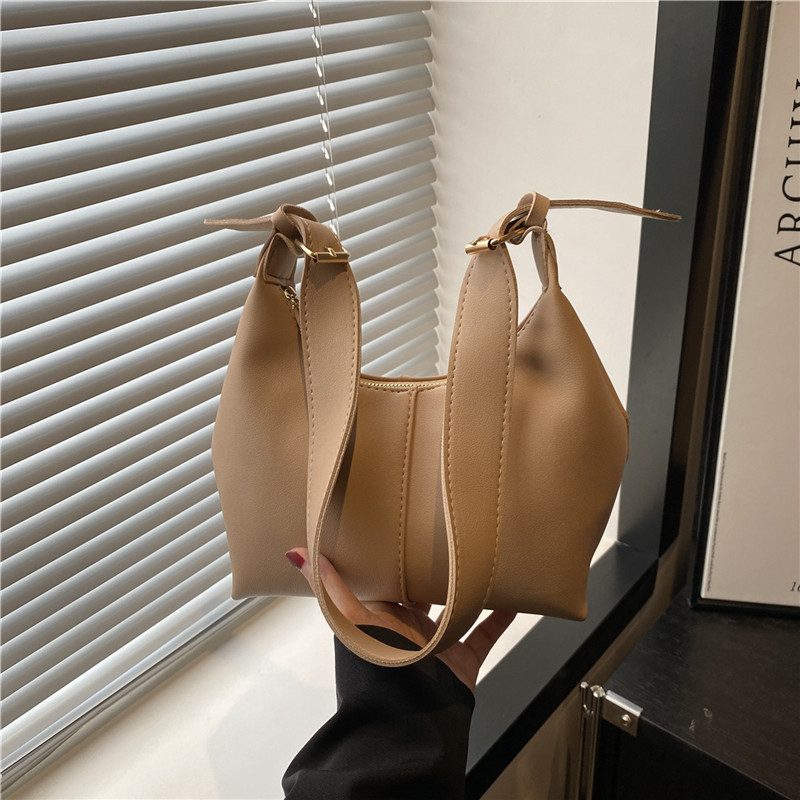 Color-Block Dumpling Crescent Shoulder Bag view 4