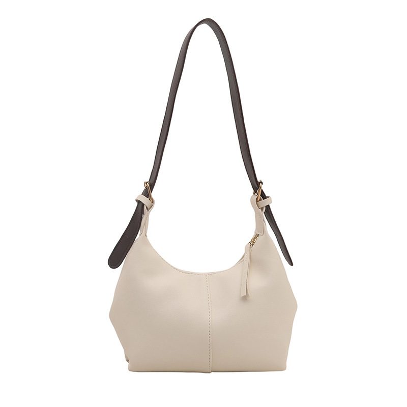 Color-Block Dumpling Crescent Shoulder Bag view 5