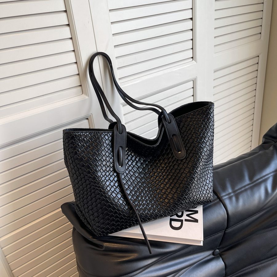 Woven Large Capacity Tote Shoulder Bag view 2