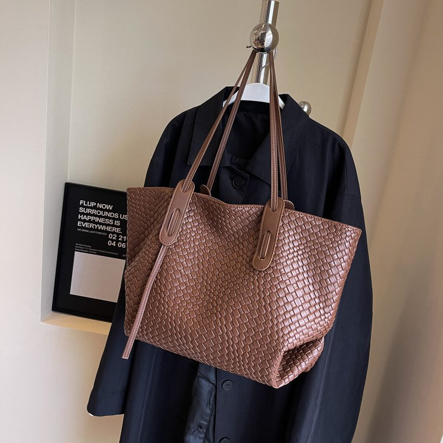 Woven Large Capacity Tote Shoulder Bag view 8