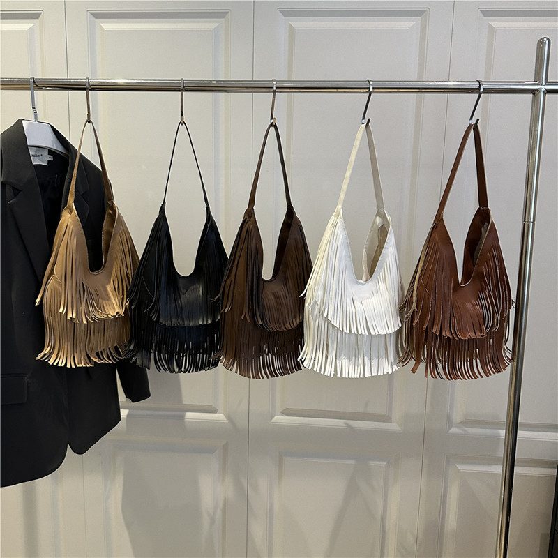 Fringe Soft Leather Shoulder Bag