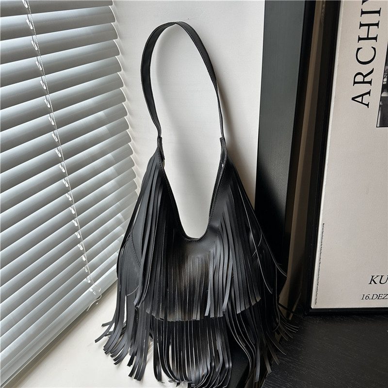 Fringe Soft Leather Shoulder Bag view 2