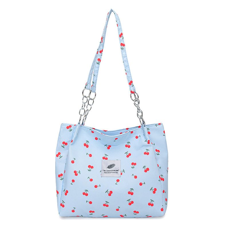 Cherry Print Canvas Tote Bag view 5