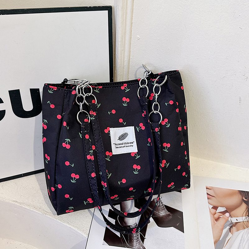 Cherry Print Canvas Tote Bag view 6