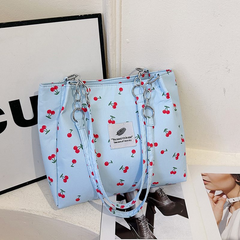 Cherry Print Canvas Tote Bag view 7