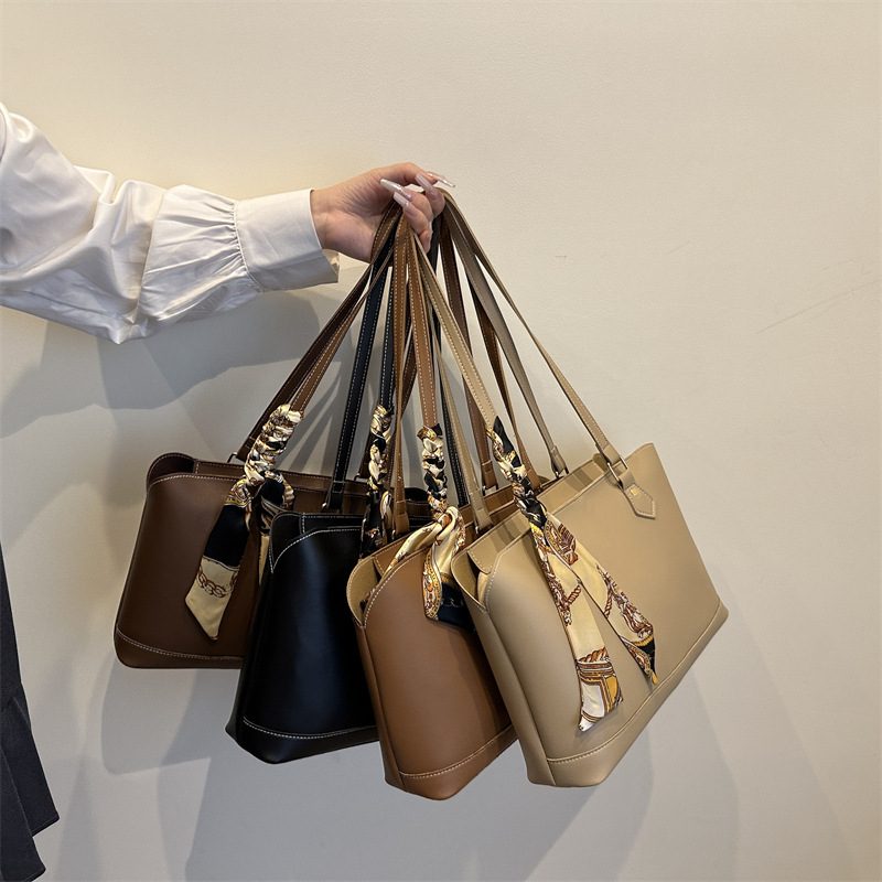 Silk Scarf Top-Handle Tote Bag