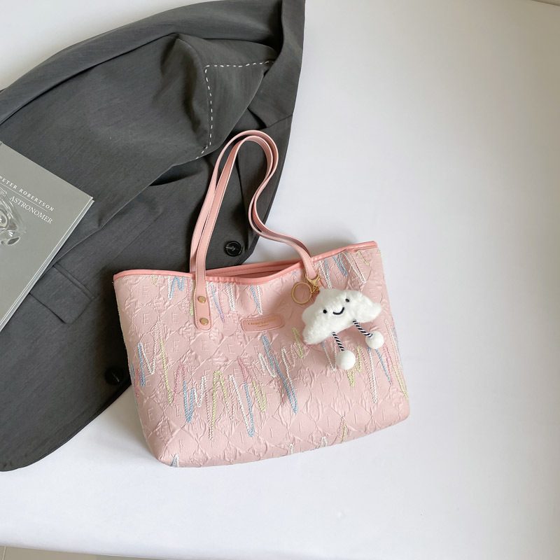 Sac cabas bandoulière en toile rayée view 11
